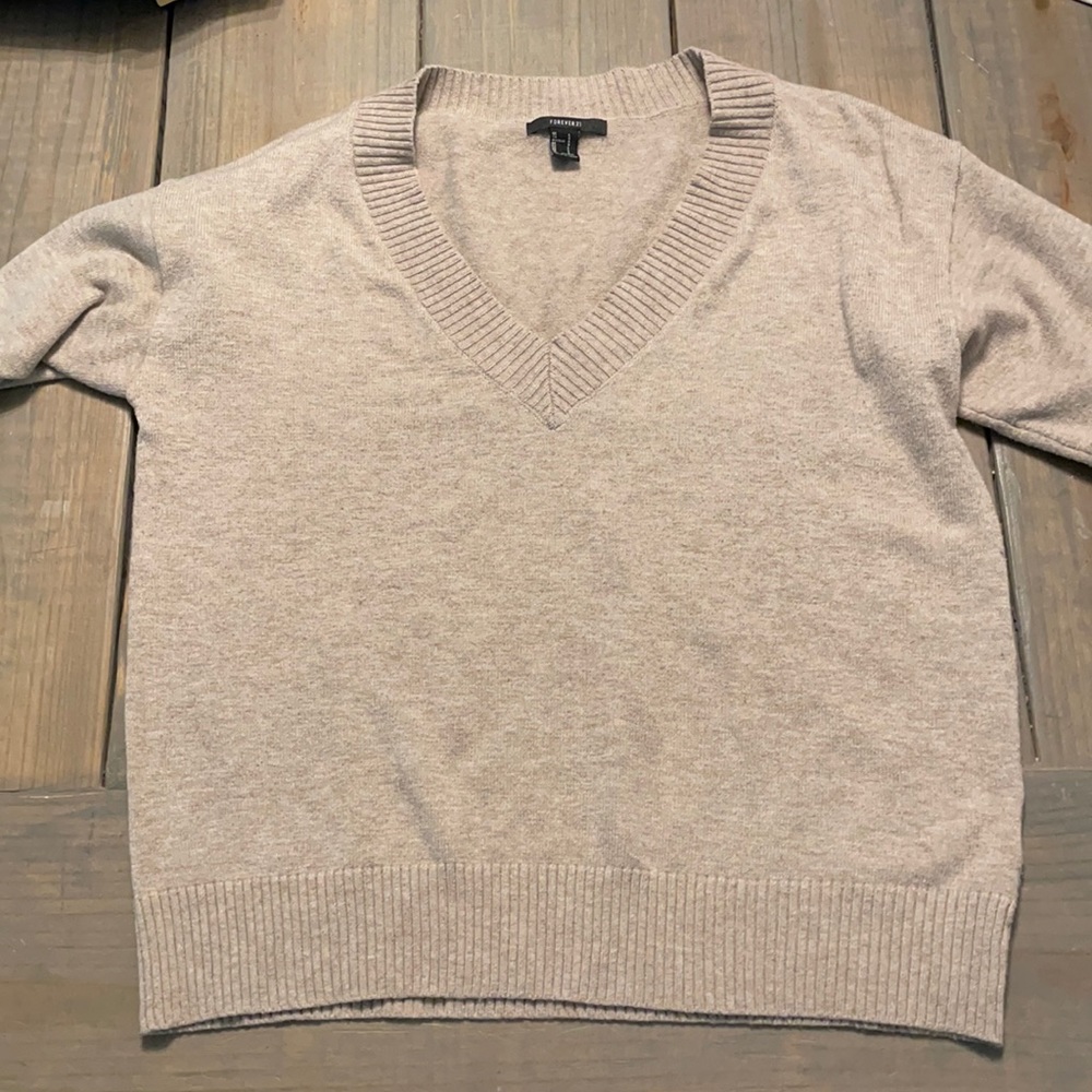 Grey V Neck Sweater